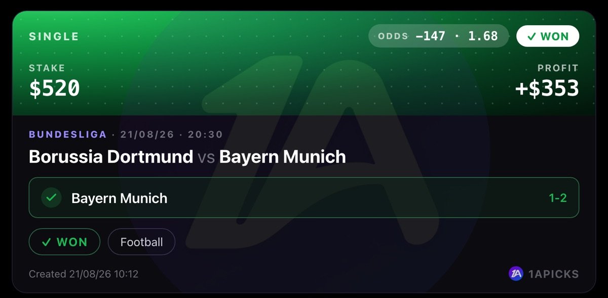 Dortmund vs Bayern — Bayern